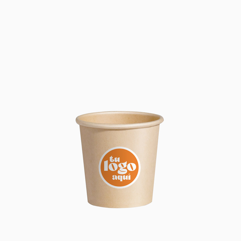 Vaso Cartón Biodegradable Pequeño 120 cc Kraft PERSONALIZADO