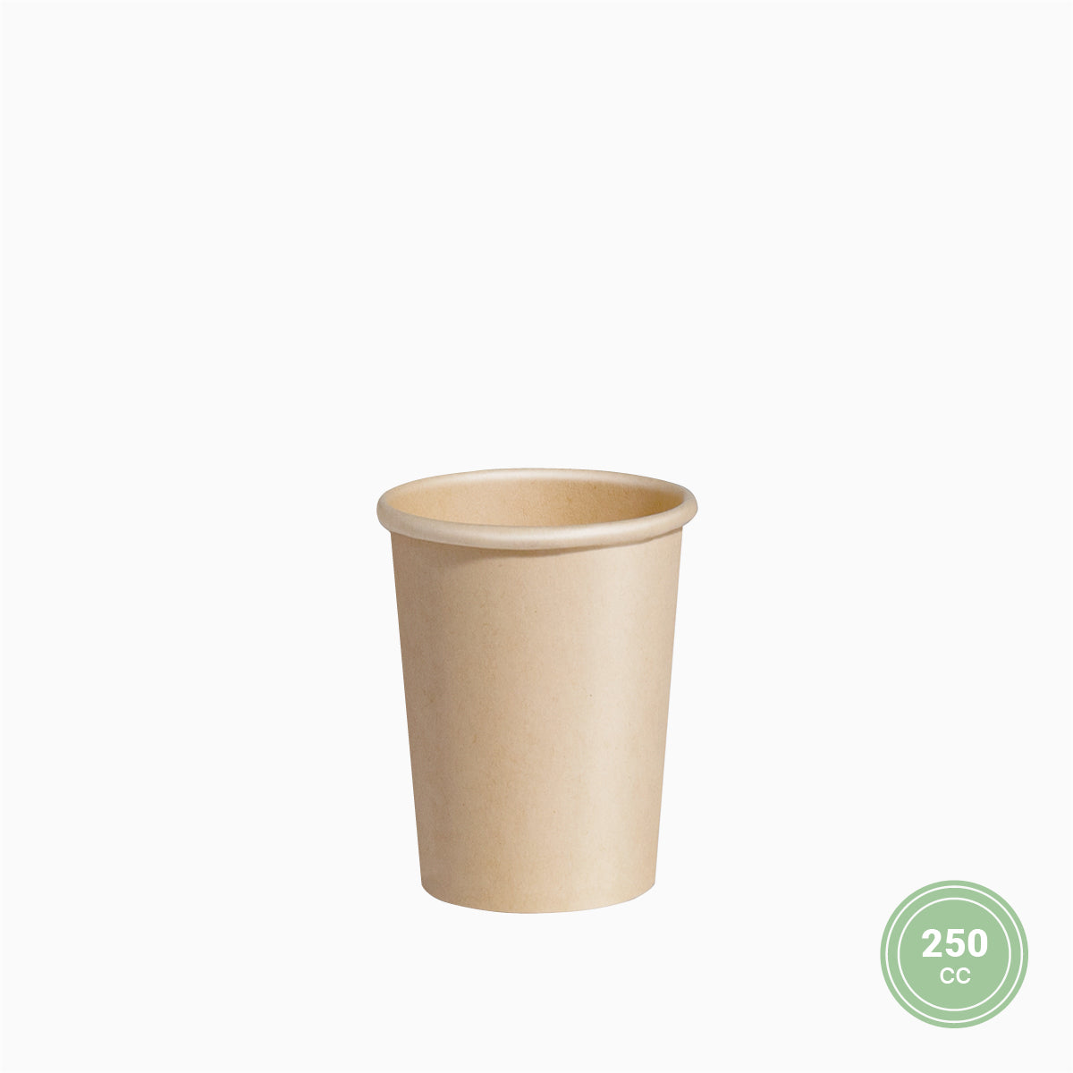 Vaso Cartón Grande Biodegradable 250 cc Kraft - Take Away 300 Uds