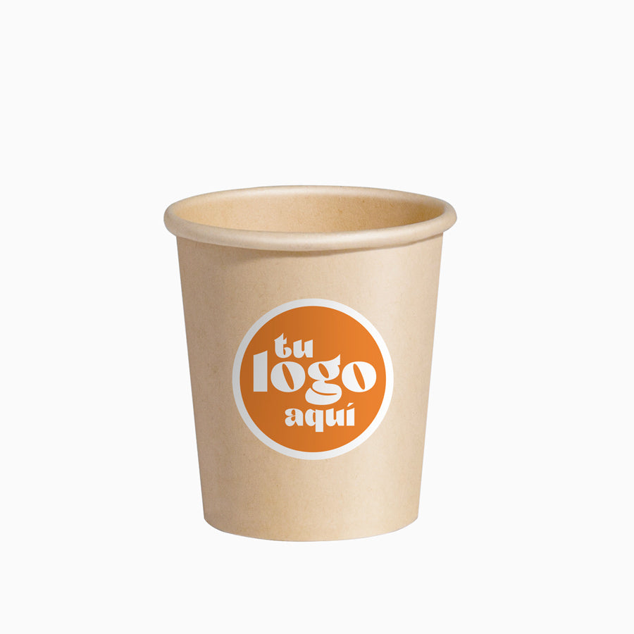 Vaso Cartón Grande Biodegradable 250 cc Kraft PERSONALIZADO