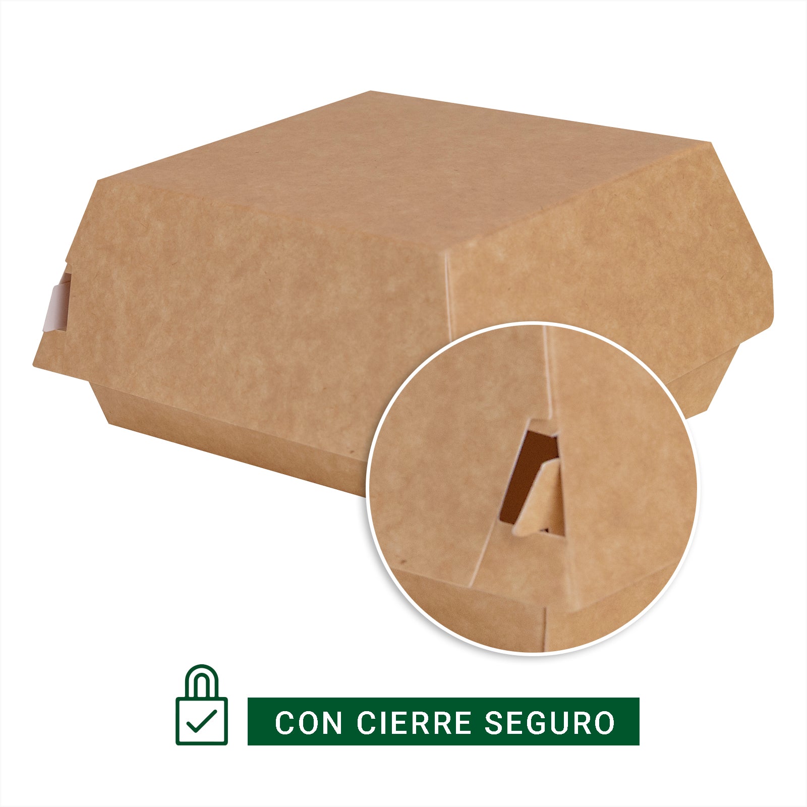 Caja Hamburguesa Cartón Pequeña 10 x 10 x 7 cm - Take Away