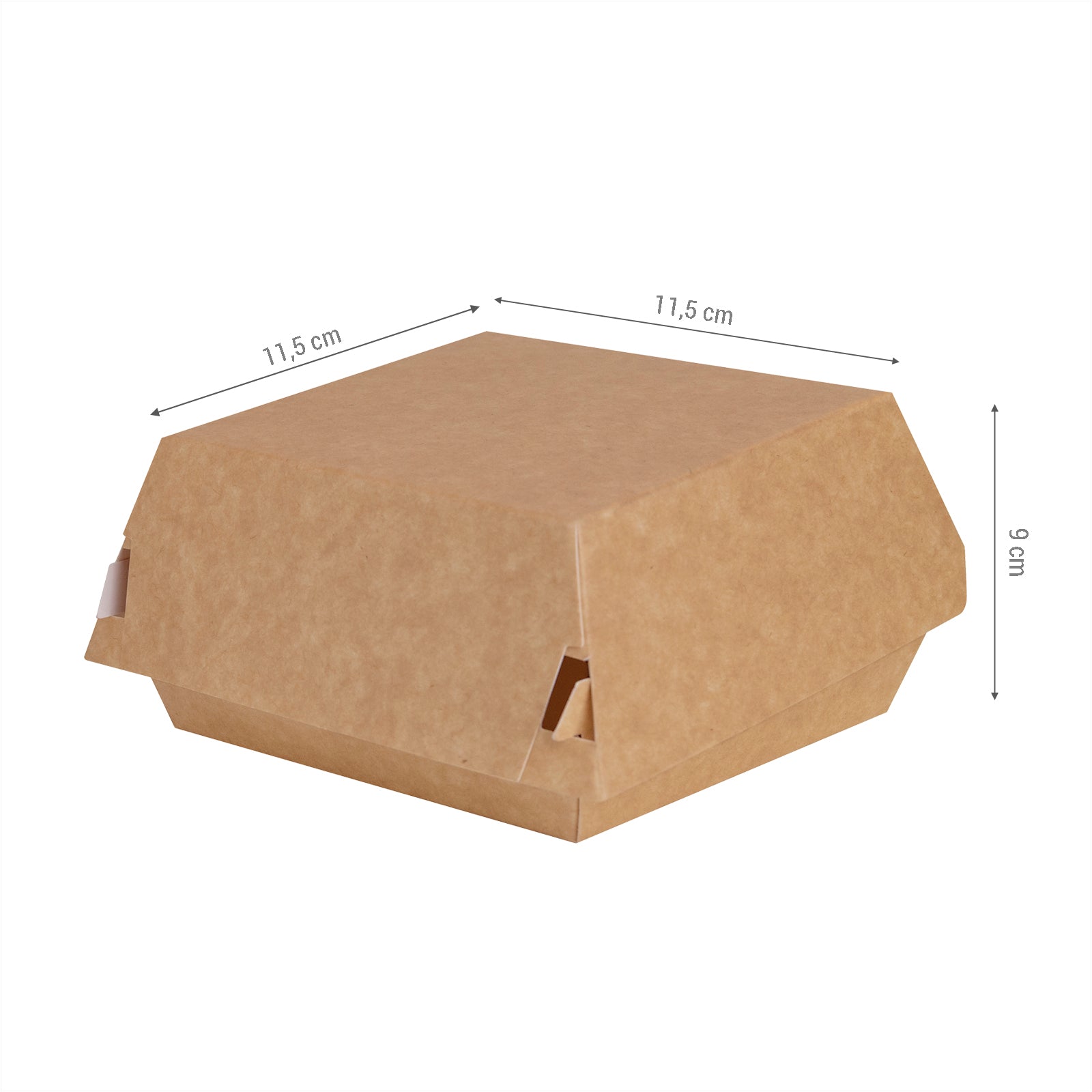Caja Hamburguesa Cartón Mediana 11,5 x 11,5 x 9 cm - Take Away