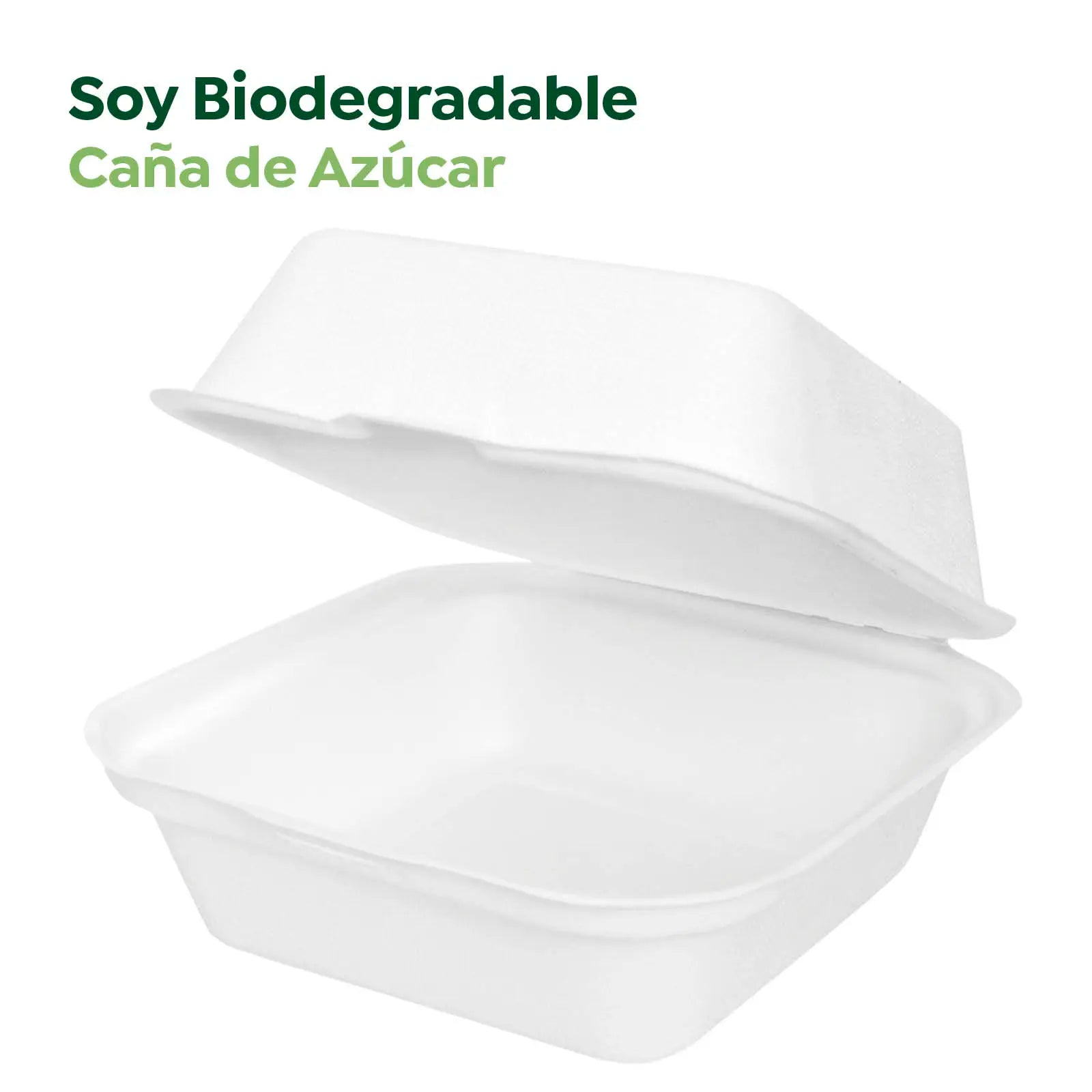 Caja Hamburguesa Caña de Azúcar 450 cc Blanco - Take Away