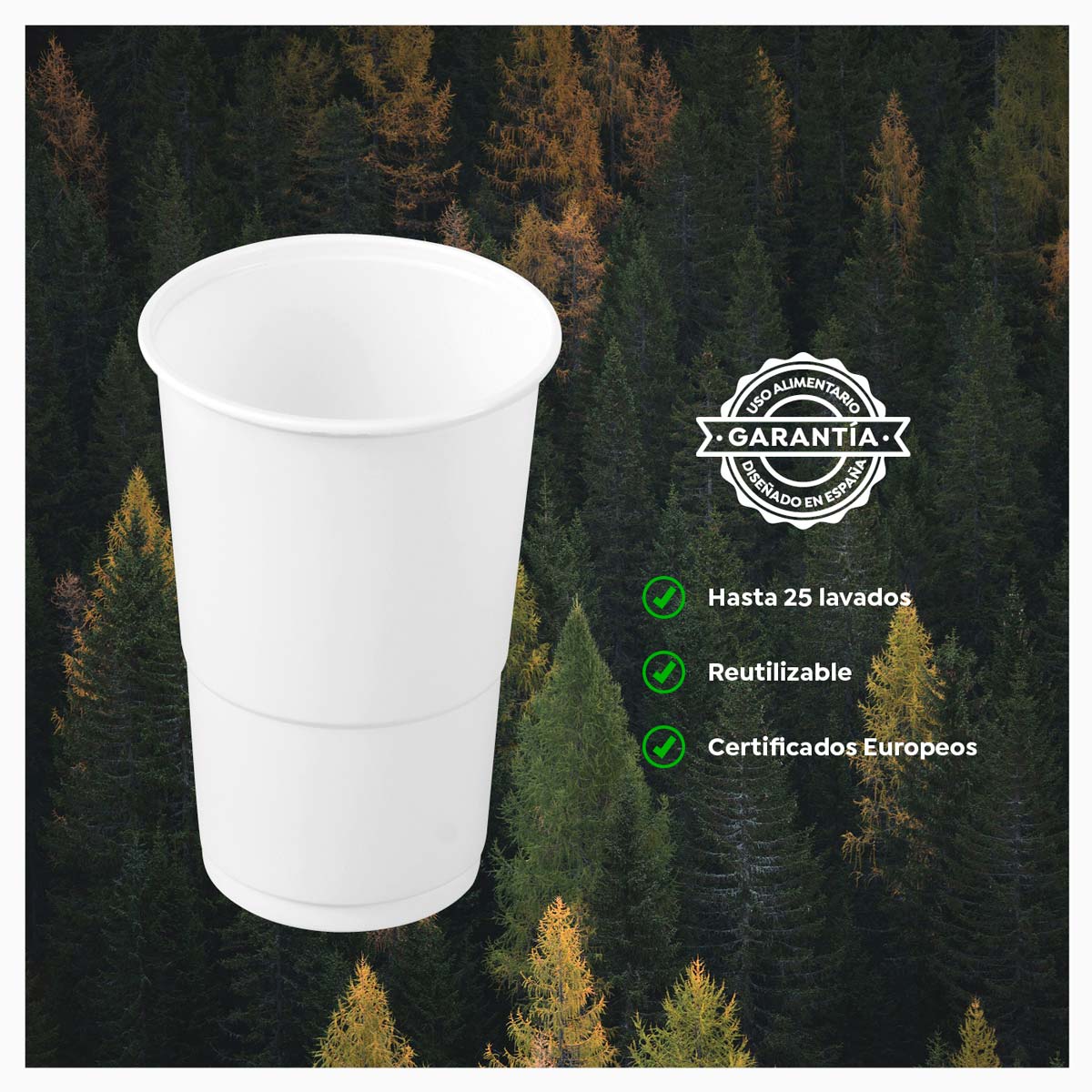 Vaso Irrompible 250 cc Blanco