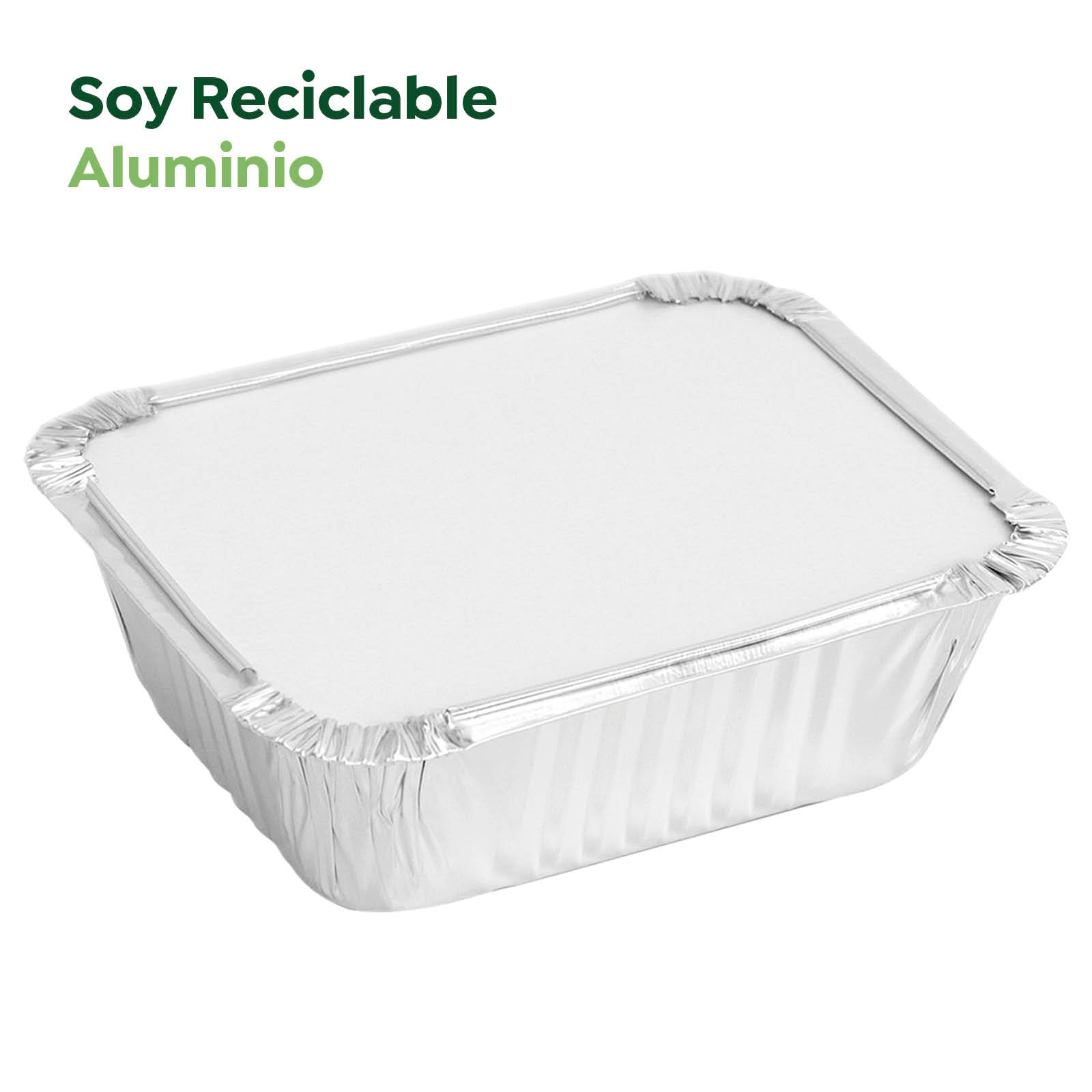 Bandeja Aluminio Mini 470 cc con Tapa Rectangular - Take Away