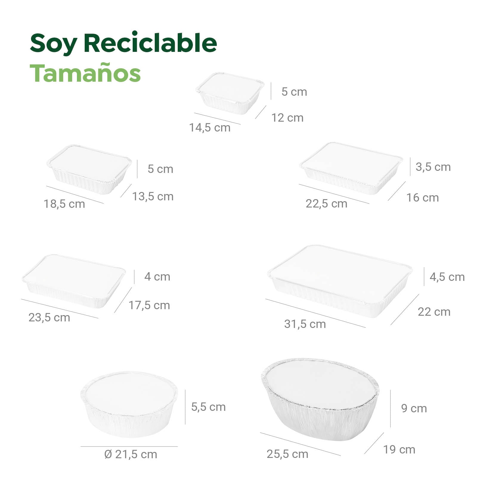 Bandeja de Aluminio  2600 cc con Tapa Ovalada - Take Away