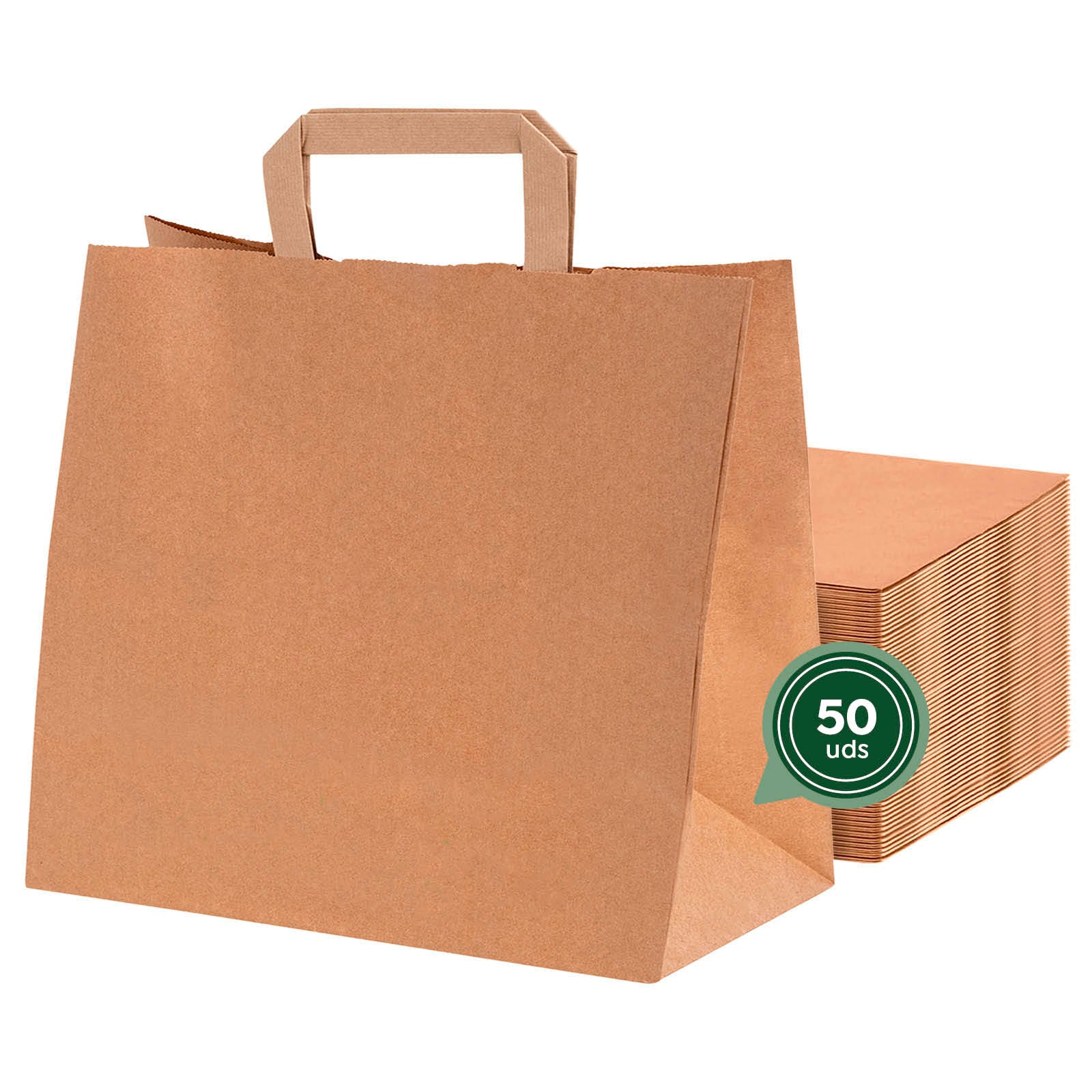 Bolsa Papel Grande Kraft 40 x 12 x 32 cm con Asa Plana