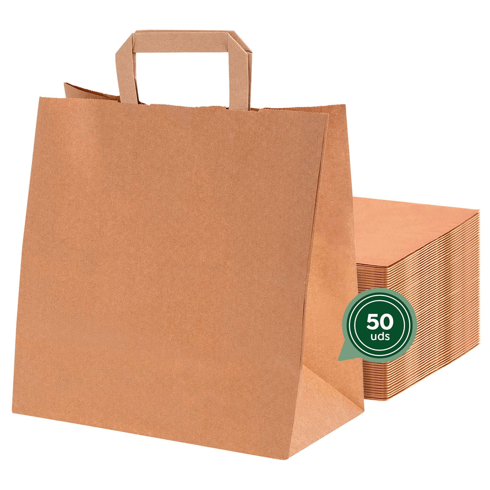 Bolsa Papel Extragrande Kraft 32 x 20 x 27 cm con Asa Plana