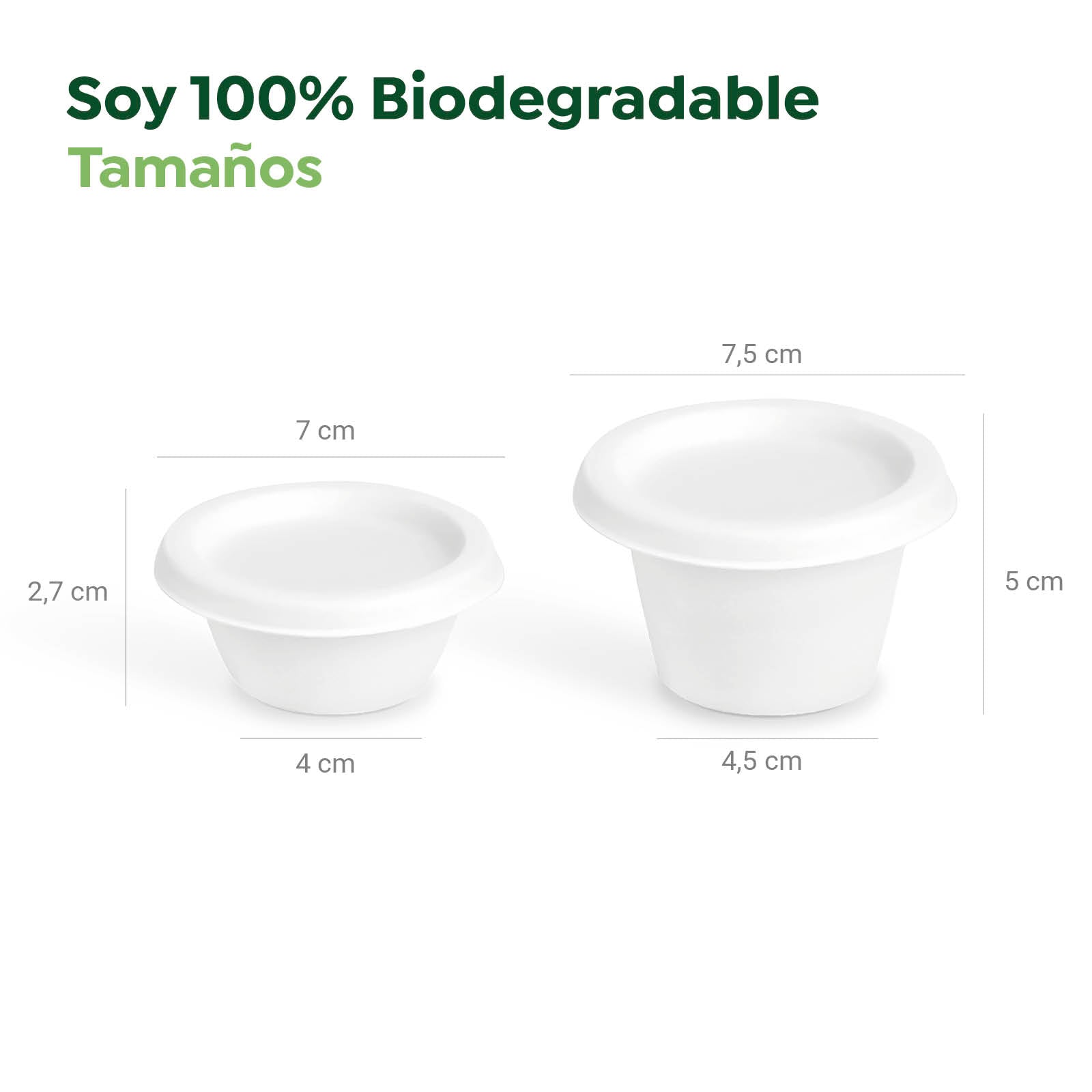 Tarrina con Tapa Caña de Azúcar 120 ml Blanco - Take Away 500 Uds