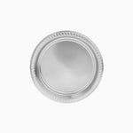 Plato Plástico Reutilizable Llano Redondo Postre Premium Metalizado Ø18cm Plata