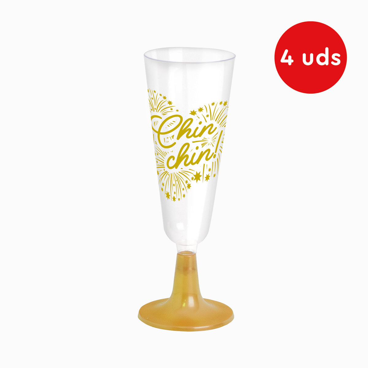 Copa Cava Nochevieja Plástico "Chin Chin" 140 cc