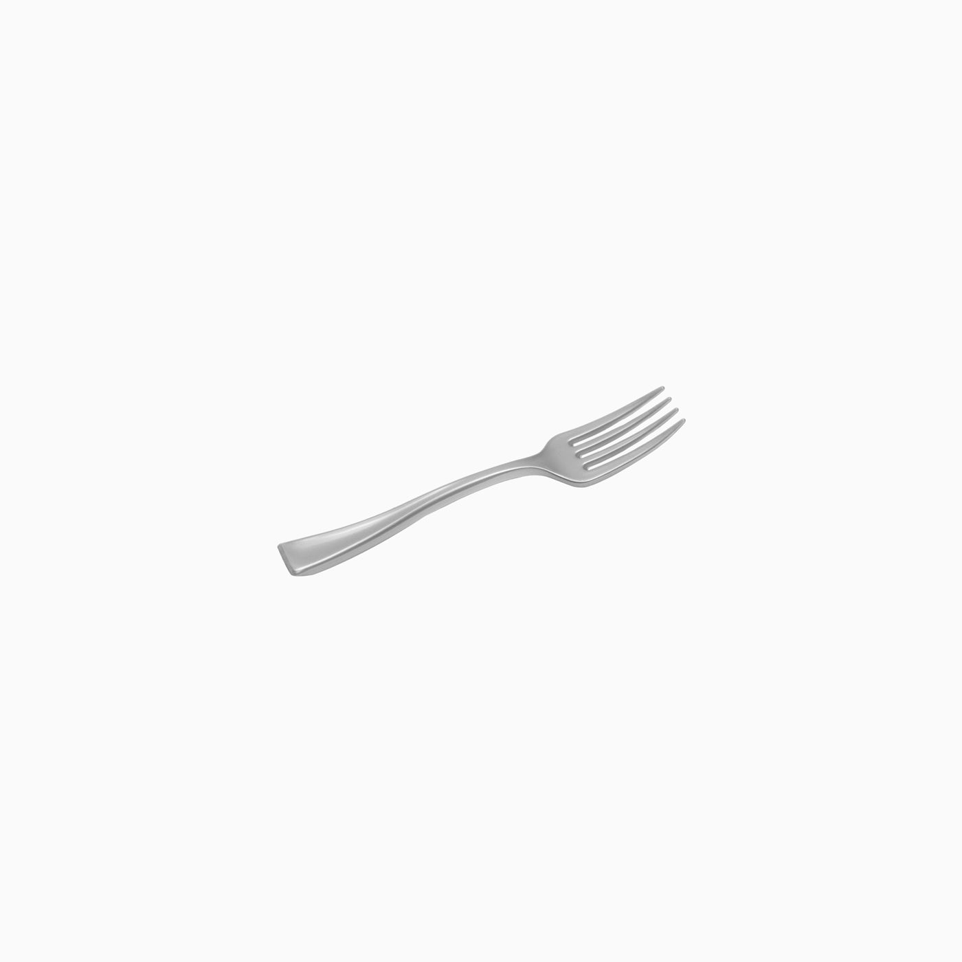 Tenedor Plástico Reutilizable Mini Premium 10,7 cm Plata