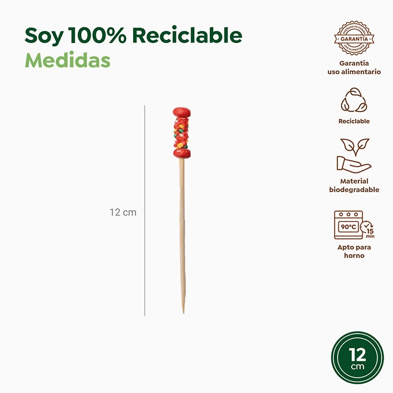 Pincho Bambú Decorativo Trenzado 12cm Rojo 5000 uds