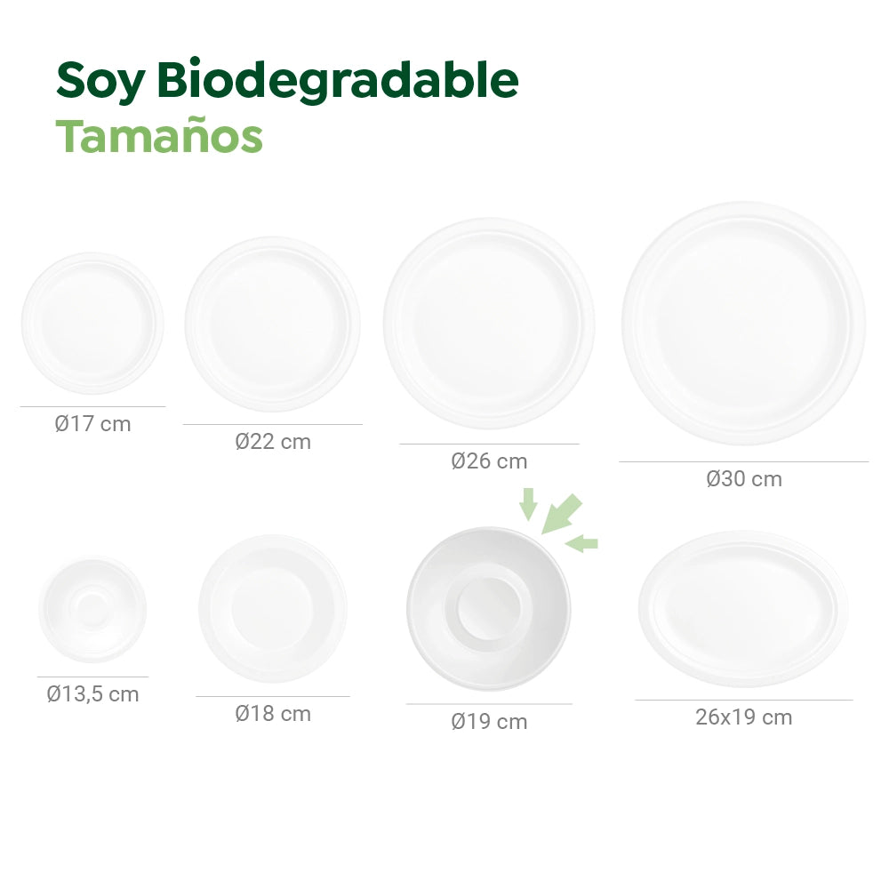 Plato Caña de Azúcar Hondo Redondo Ø19 cm 500 Uds