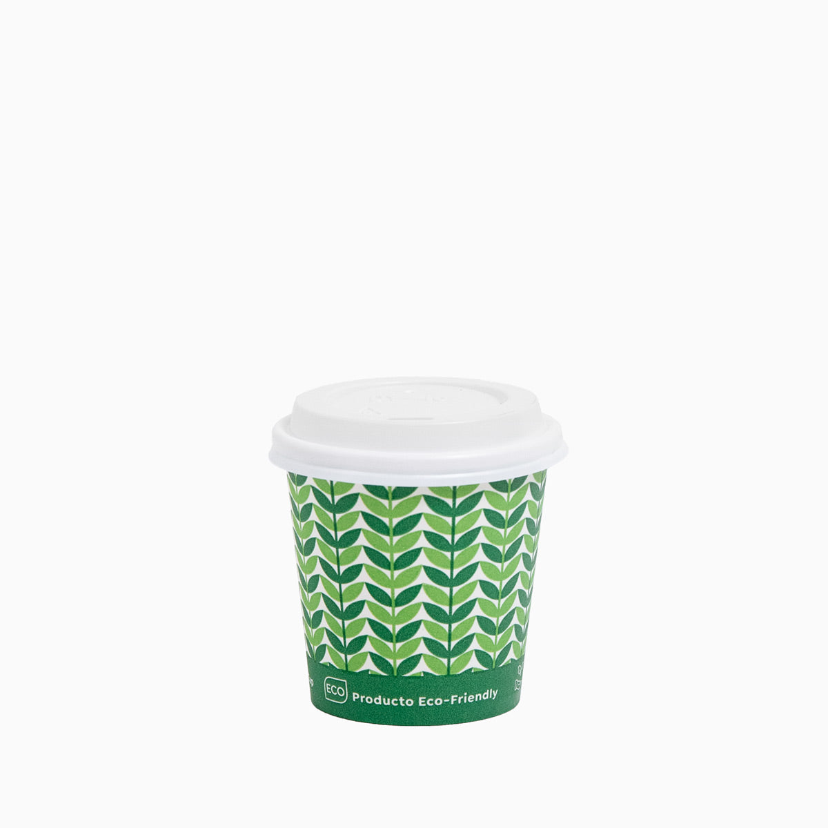 Vaso Cartón 120Cc Eco Green con Tapa Drink 25 Uds