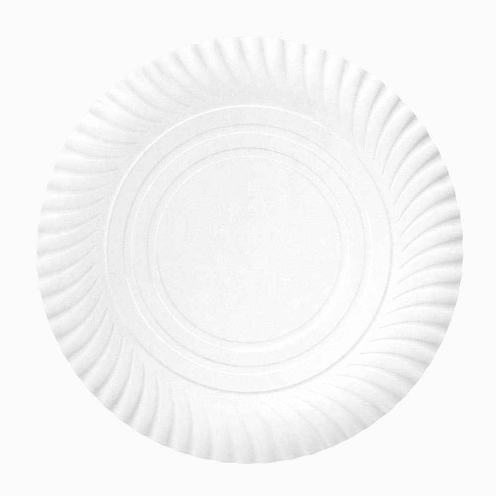 Bandeja Redonda Cartón Blanco Ø35 cm 50 uds