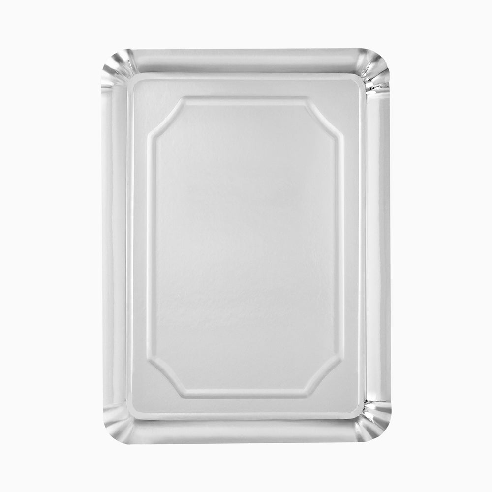 Bandeja Extragrande Cartón Rectangular 34 x 42 cm Plata