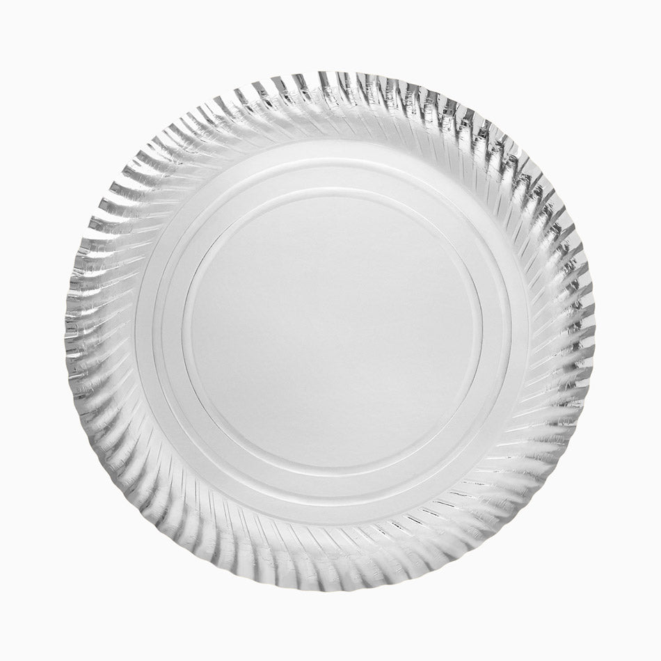 Bandeja Cartón Redonda Ø30 cm Plata 200 uds