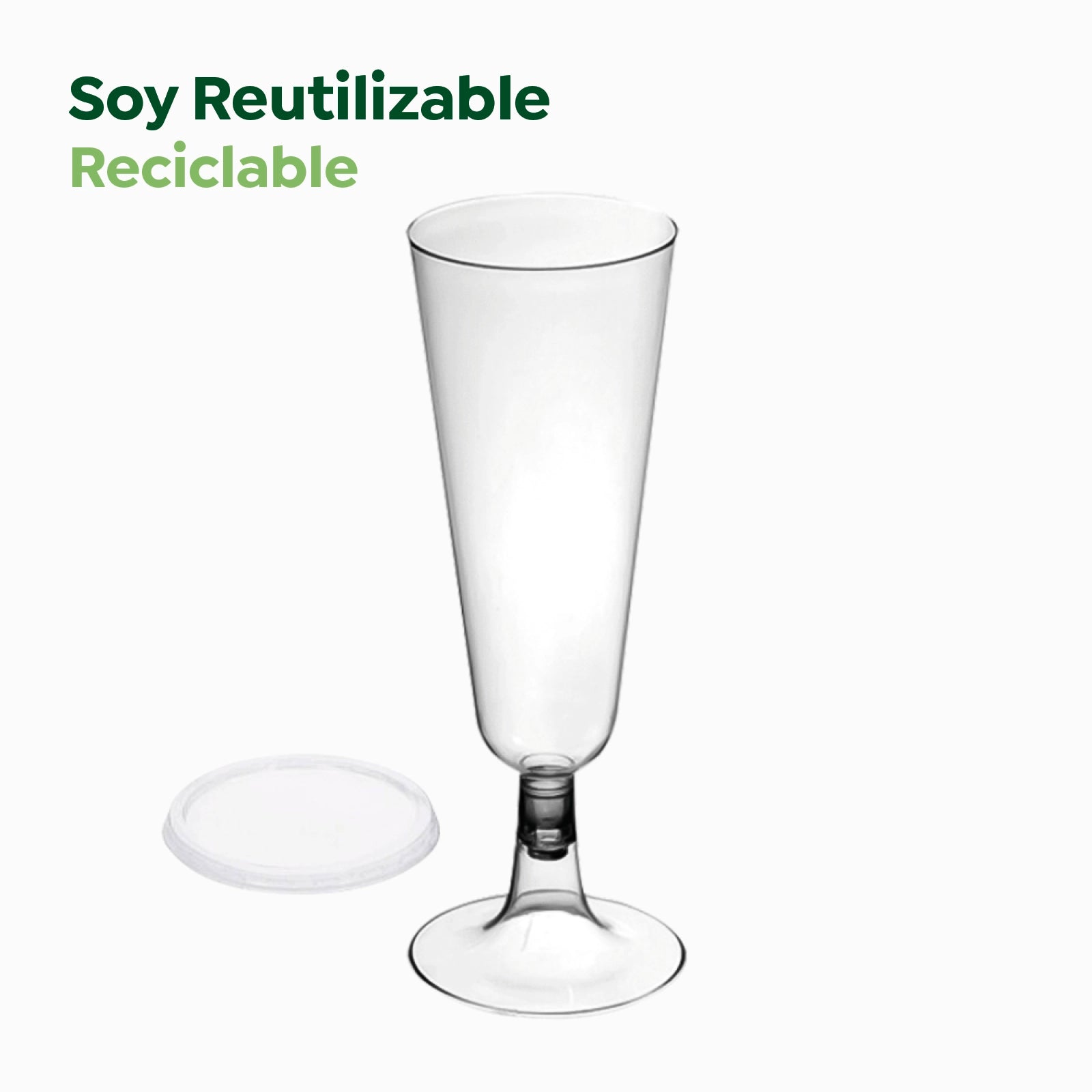 Copa Cava 150 cc Transparente con Tapa