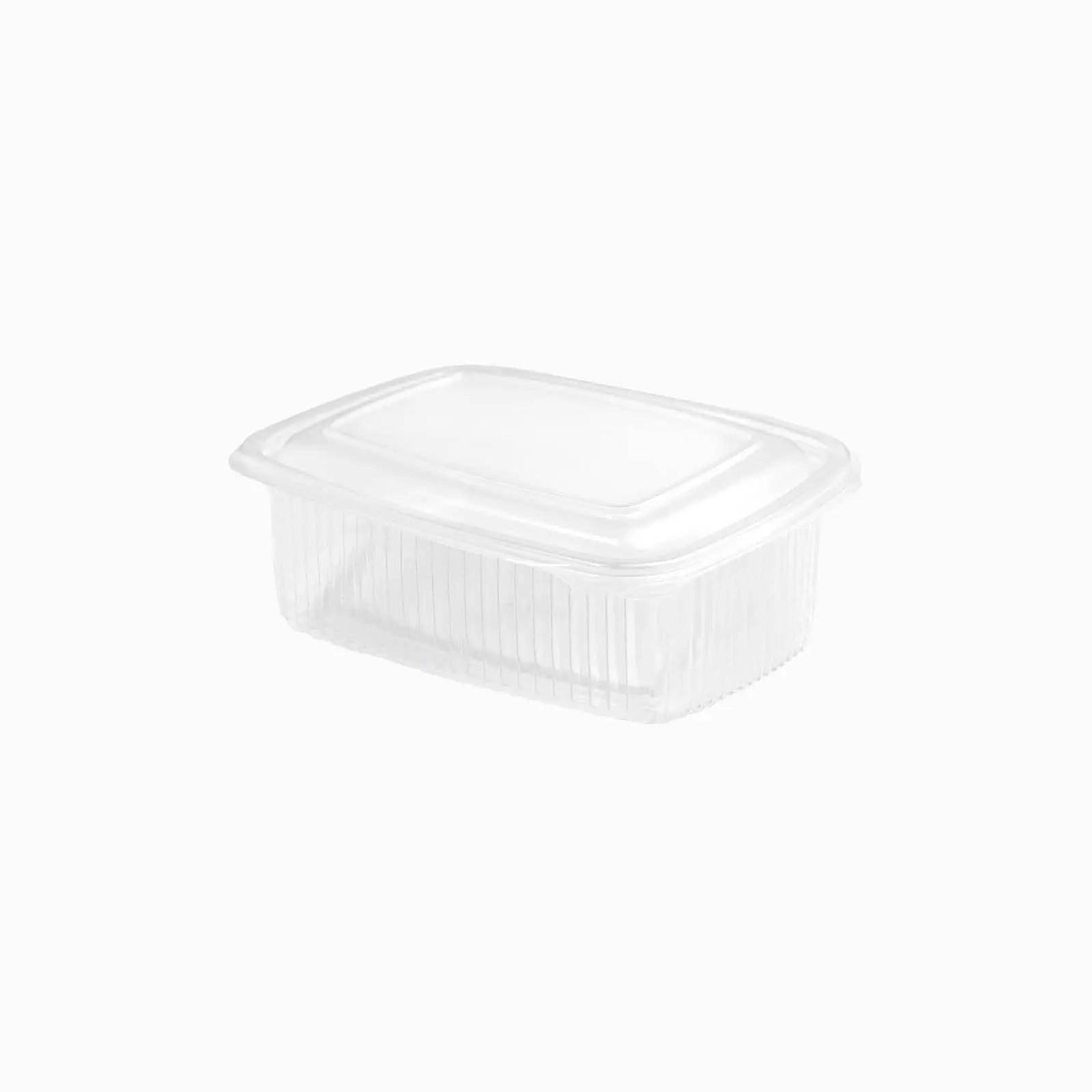 Envase Rectangular Reutilizable Tapa Bisagra 250cc Transparente 50 Uds