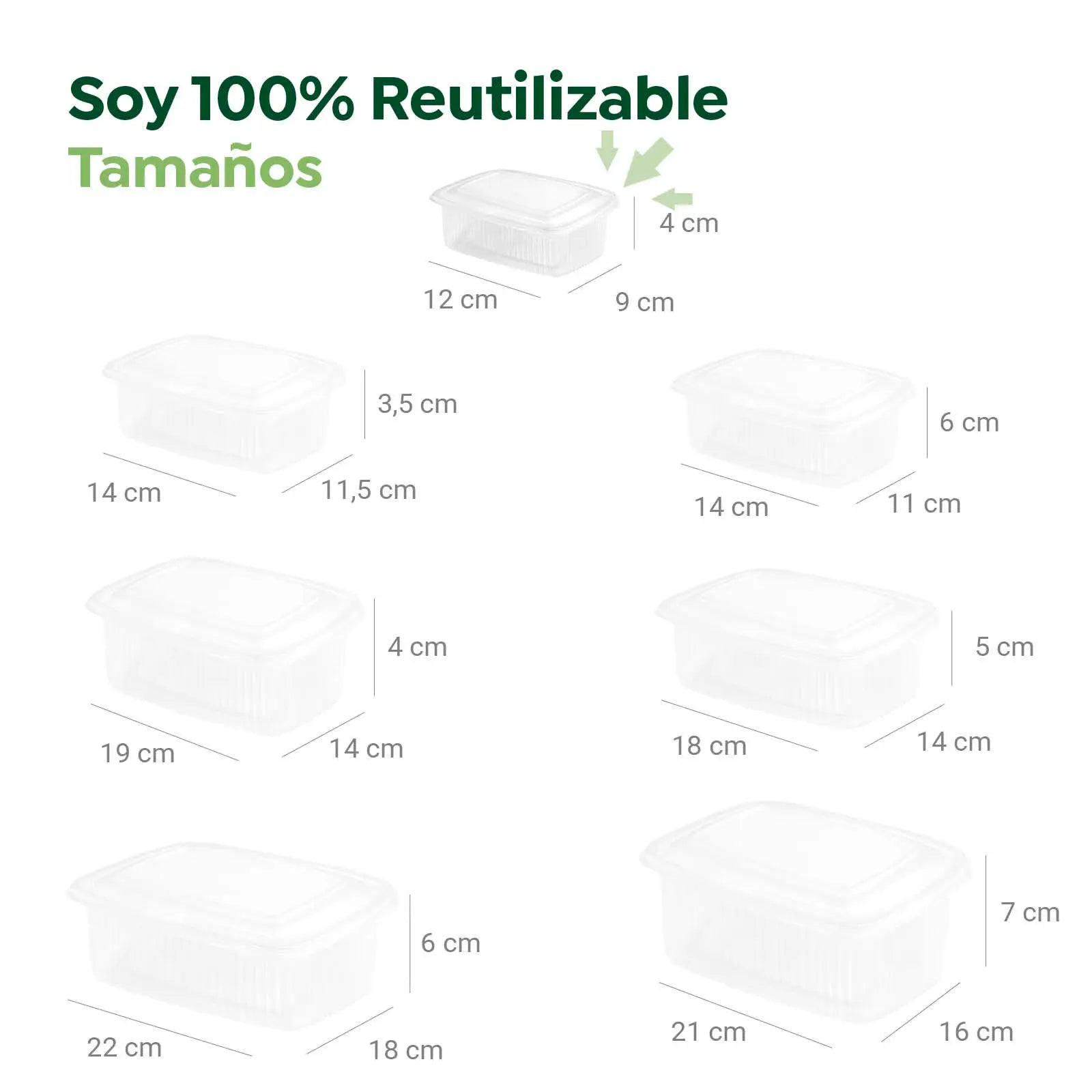 Envase Rectangular Reutilizable Tapa Bisagra 250cc Transparente 900 Uds