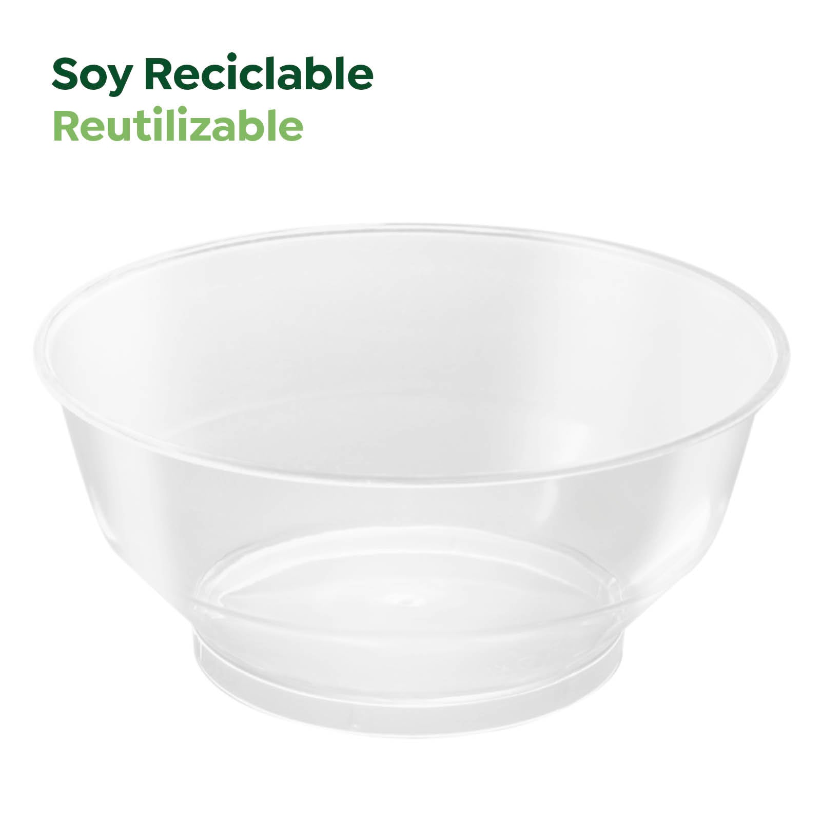 Bol Plástico Reciclable Redondo Grande Finger Food 210cc Transparente