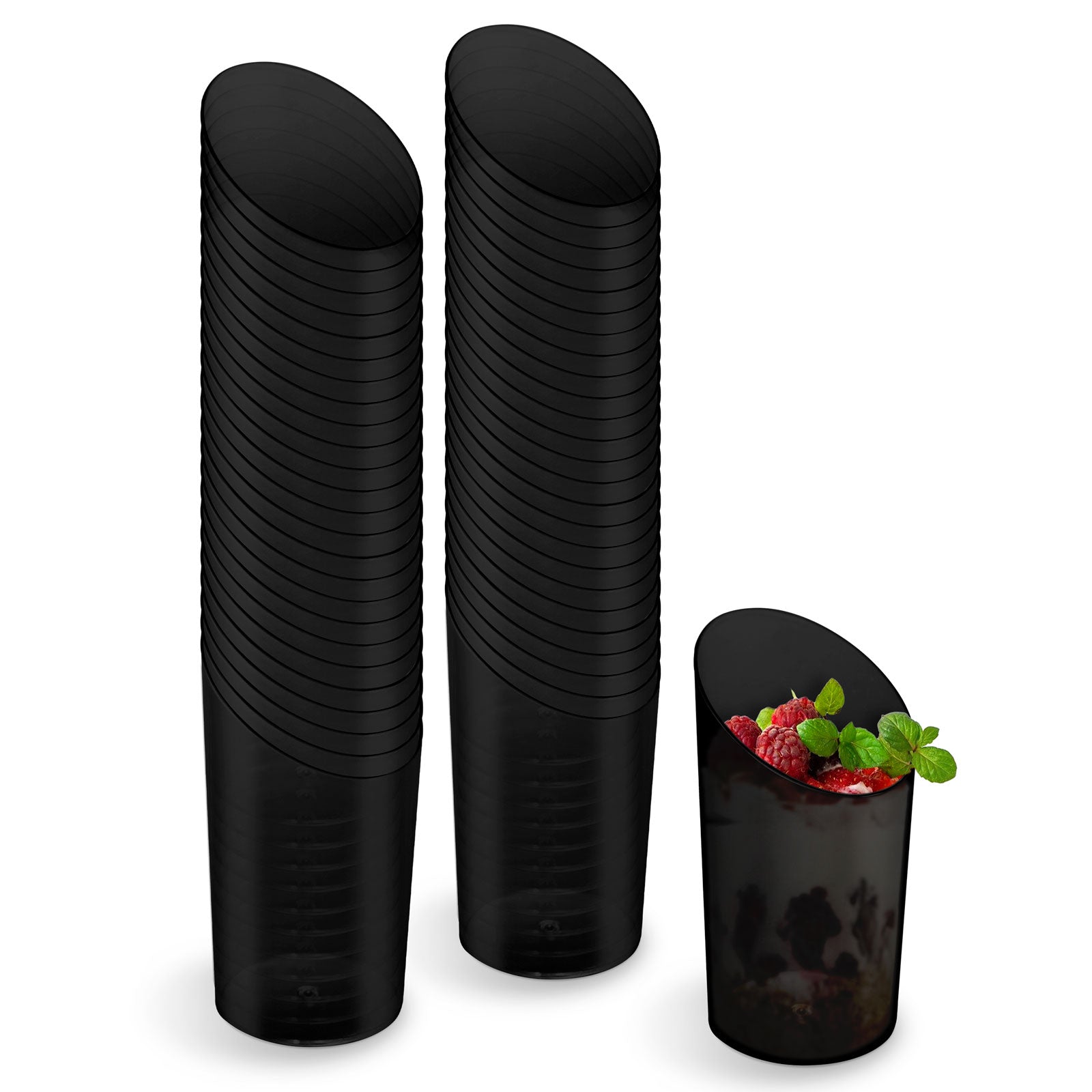 Vaso Plástico Cono Finger Food 80 cc Negro 200 Uds