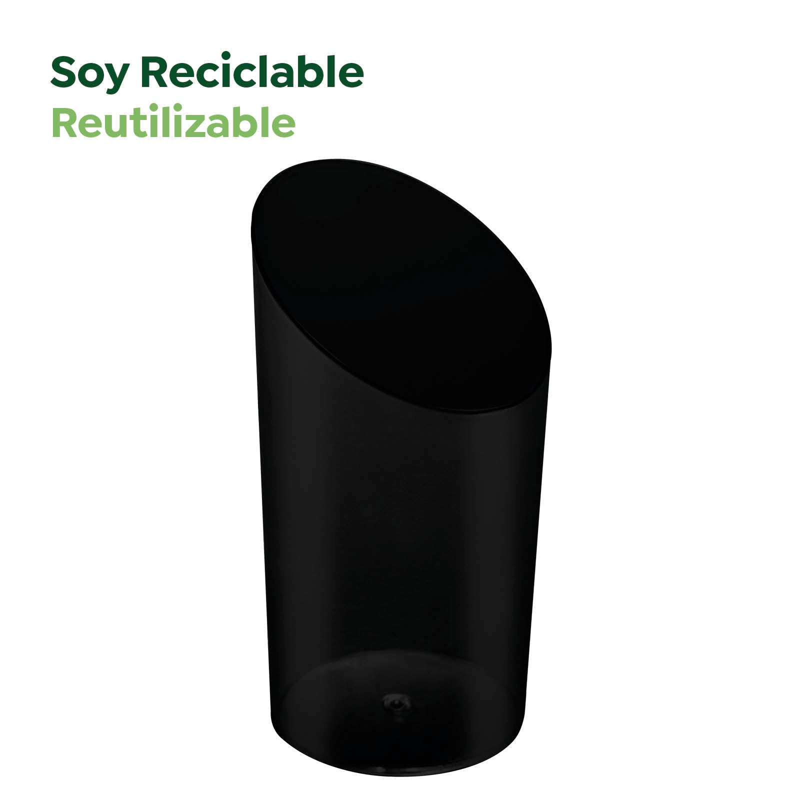 Vaso Plástico Cono Finger Food 80 cc Negro 200 Uds