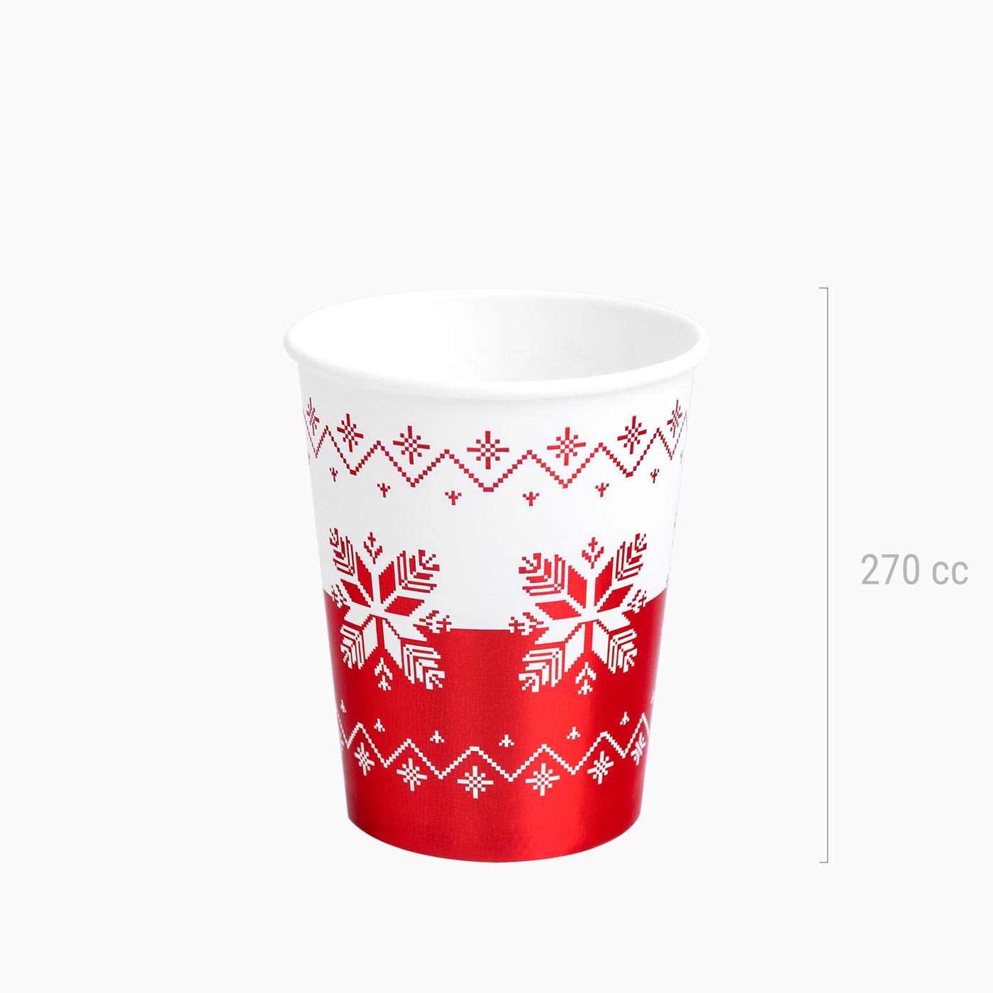 Vaso Navidad Bordado 270 cc Metalizado Rojo