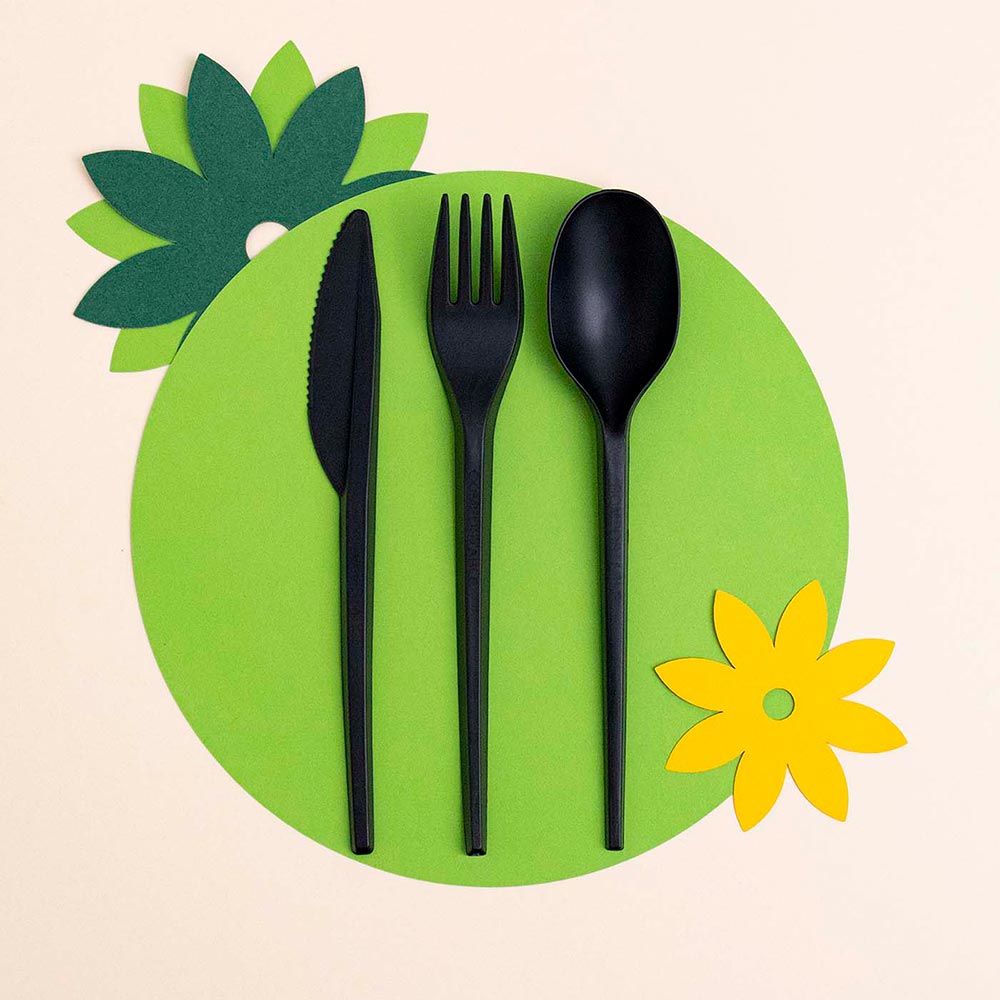 Cuchillo CPLA Compostable 18 cm Negro