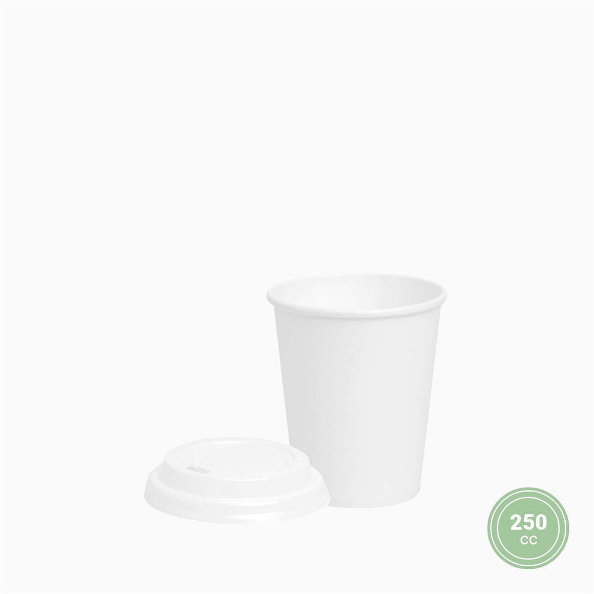 Vaso Cartón PLA Pequeño 250cc con Tapa Drink Blanco - Take Away