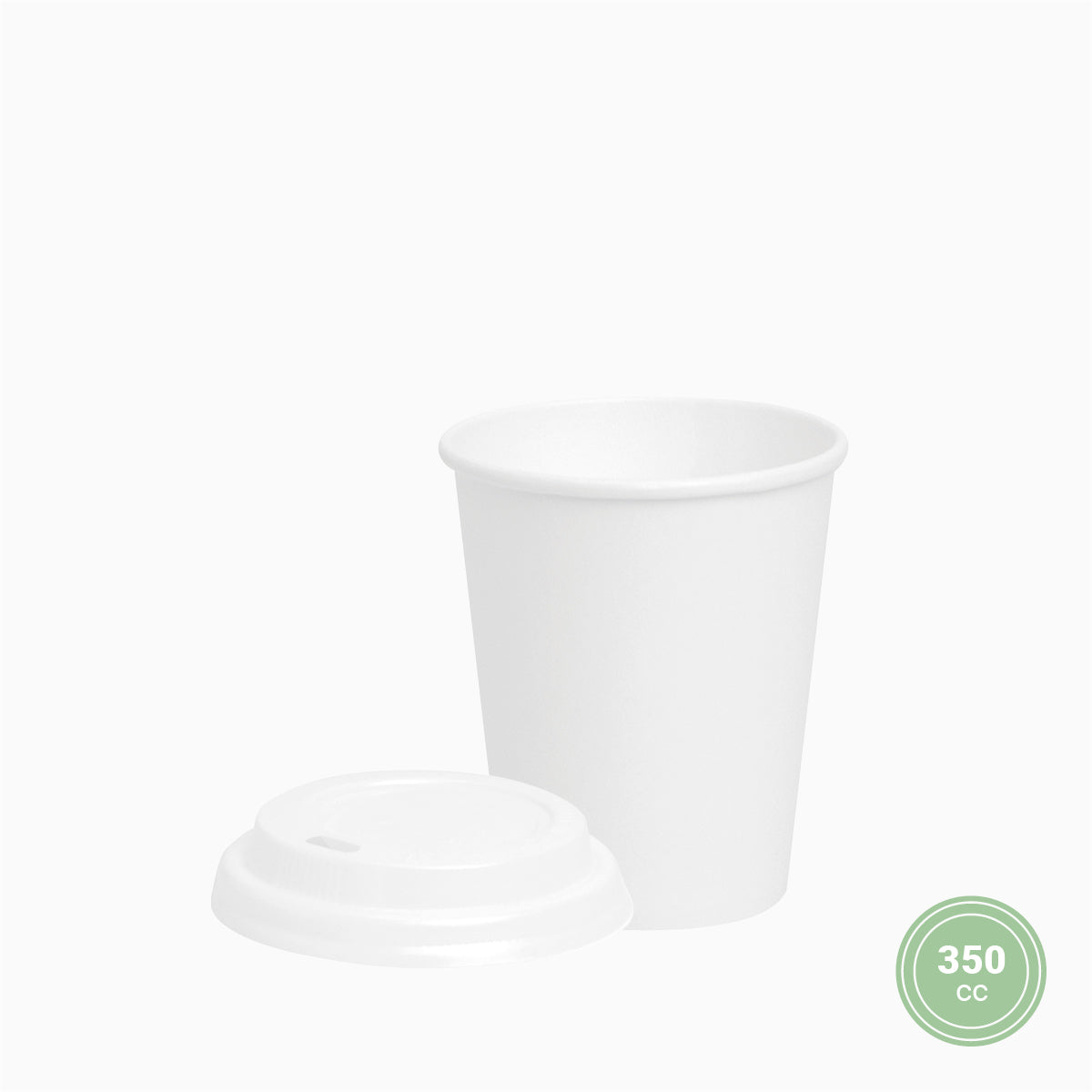 Vaso Cartón PLA Mediano 350cc con Tapa Drink Blanco - Take Away