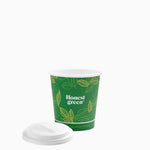 Vaso Cartón Eco Green Pequeño 120cc con Tapa Drink - Take Away 360 Unidades