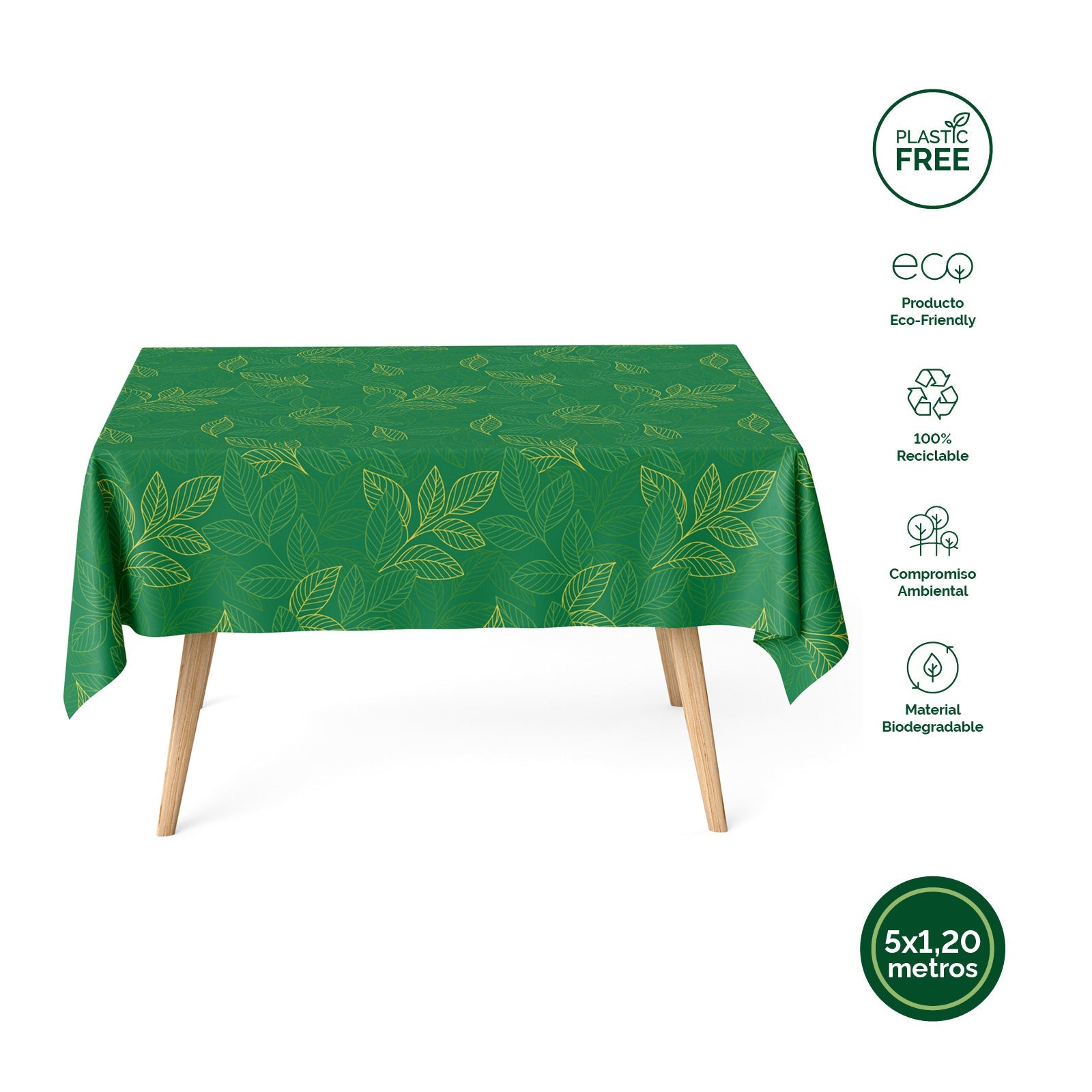 Rollo Mantel Ecológico 1,20 x 5 m Verde Nature