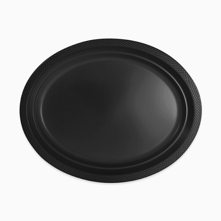 Bandeja Premium Ovalada Plástico 31 x 24.5 cm Negro