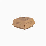 Caja Hamburguesa Cartón Pequeña 10 x 10 x 7 cm Estampada Kraft - Take Away