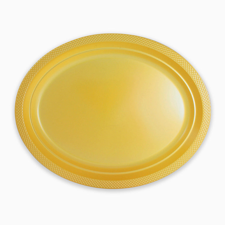 Bandeja Premium Ovalada Plástico 31 x 24.5 cm Oro