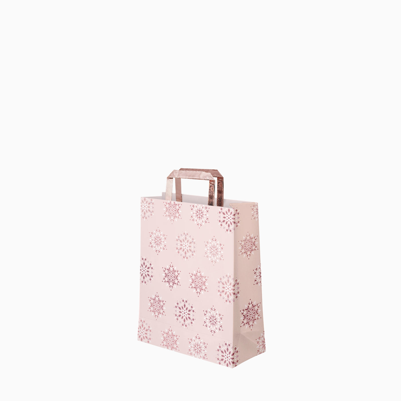 Bolsa Regalo Navidad Pequeña Copo de Nieve Oro Rosa