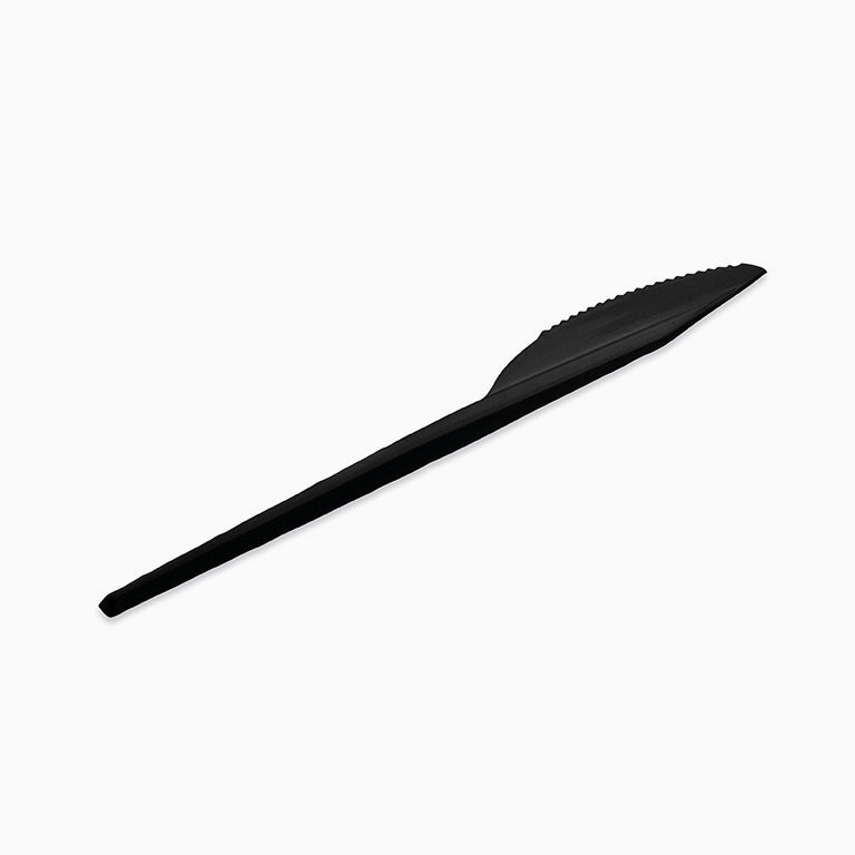 Cuchillo Plástico Reutilizable 16.5 cm Negro