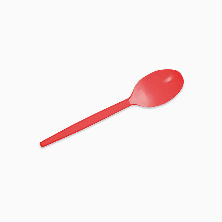 Cucharita Postre Plástico Reutilizable 12,5 cm Rojo