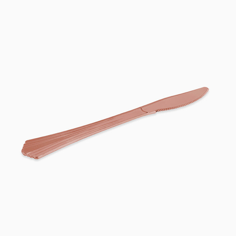 Cuchillo Plástico Metalizado 19 cm Oro Rosa