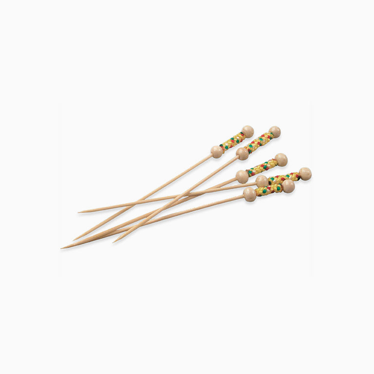 Pincho Bambú Decorativo Trenzado 12cm Amarillo 5000 uds