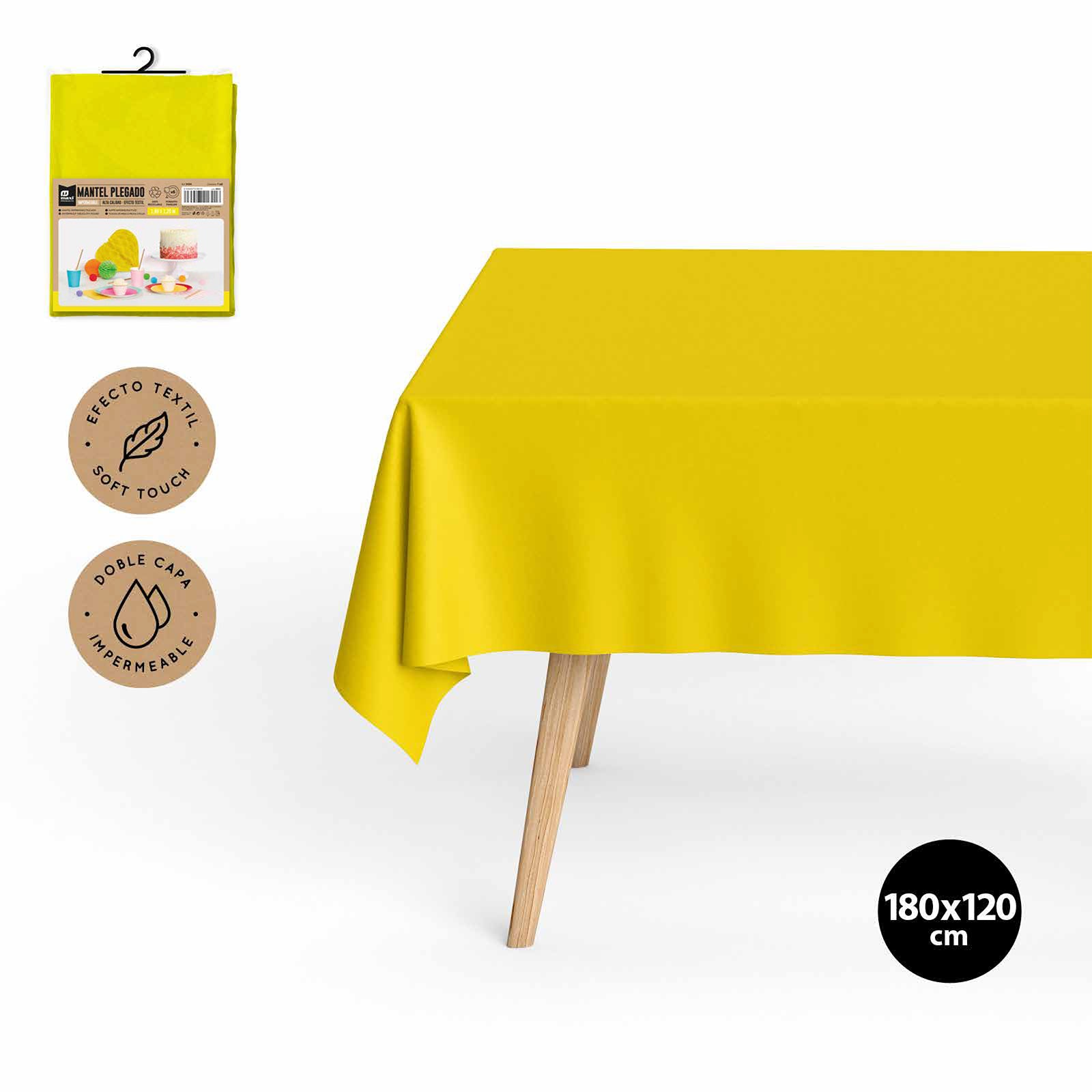 Mantel Plegado Impermeable 1,20 x 1,80 m Amarillo