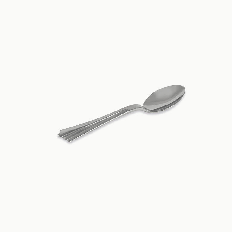 Cucharita Plástico Metalizado 13,5 cm Plata