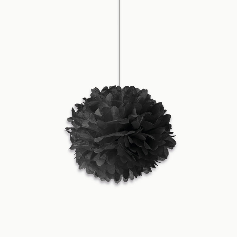 Pom Pom Papel Pequeño Negro