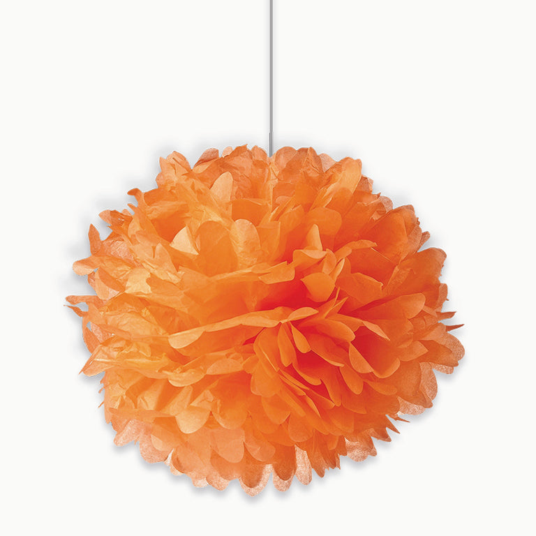 Pom Pom Papel Extragrande Naranja