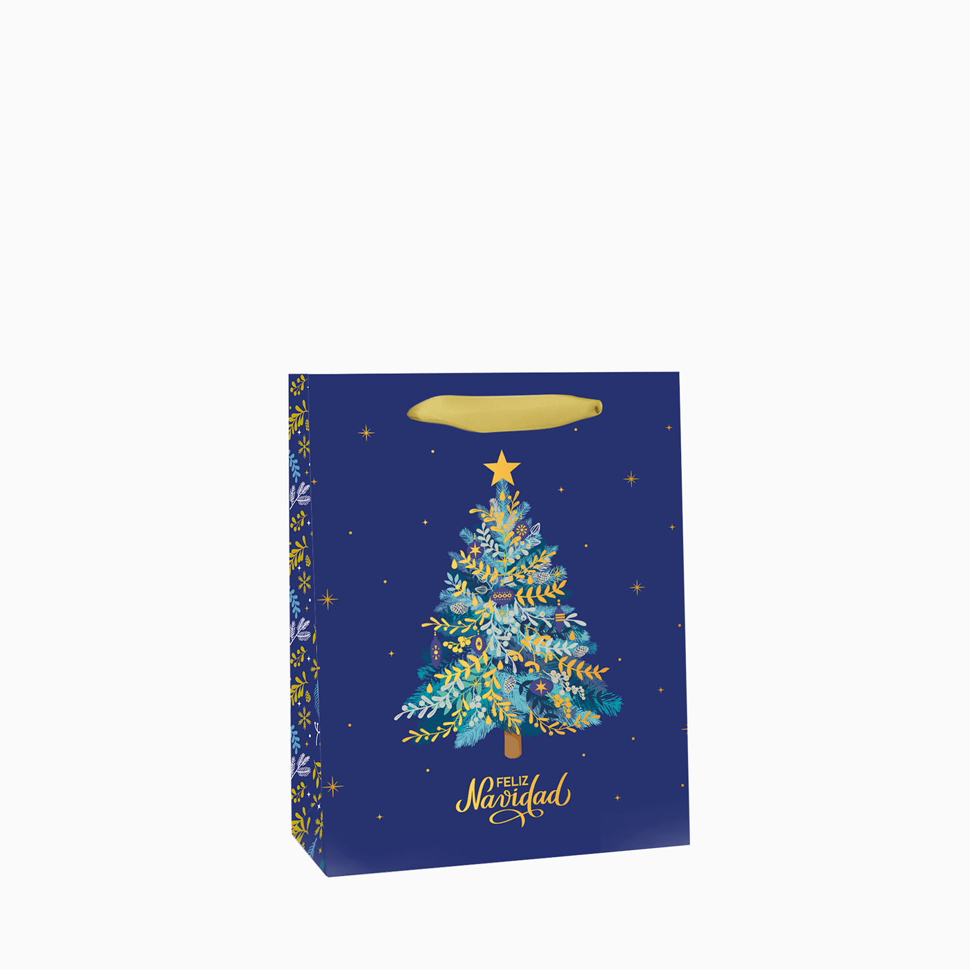 Bolsa Regalo Navidad Mediana Árbol Azul Noche