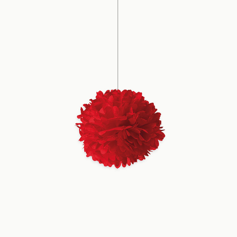 Pom Pom Papel Mini Rojo