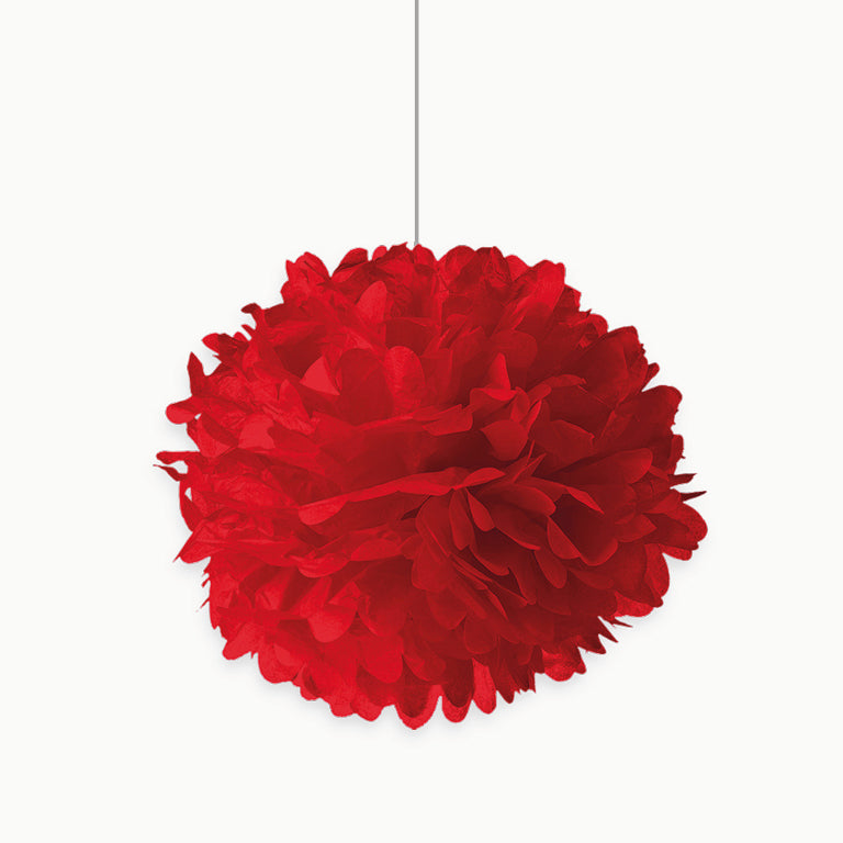 Pom Pom Papel Grande Rojo