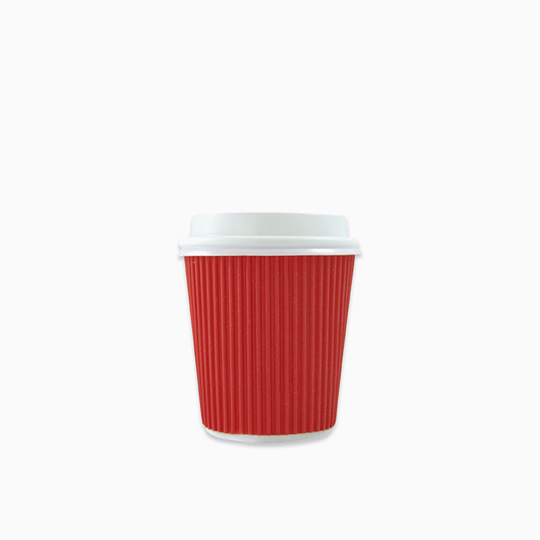 Vaso Cartón Premium Pequeño 120 cc con Tapa Drink Rojo