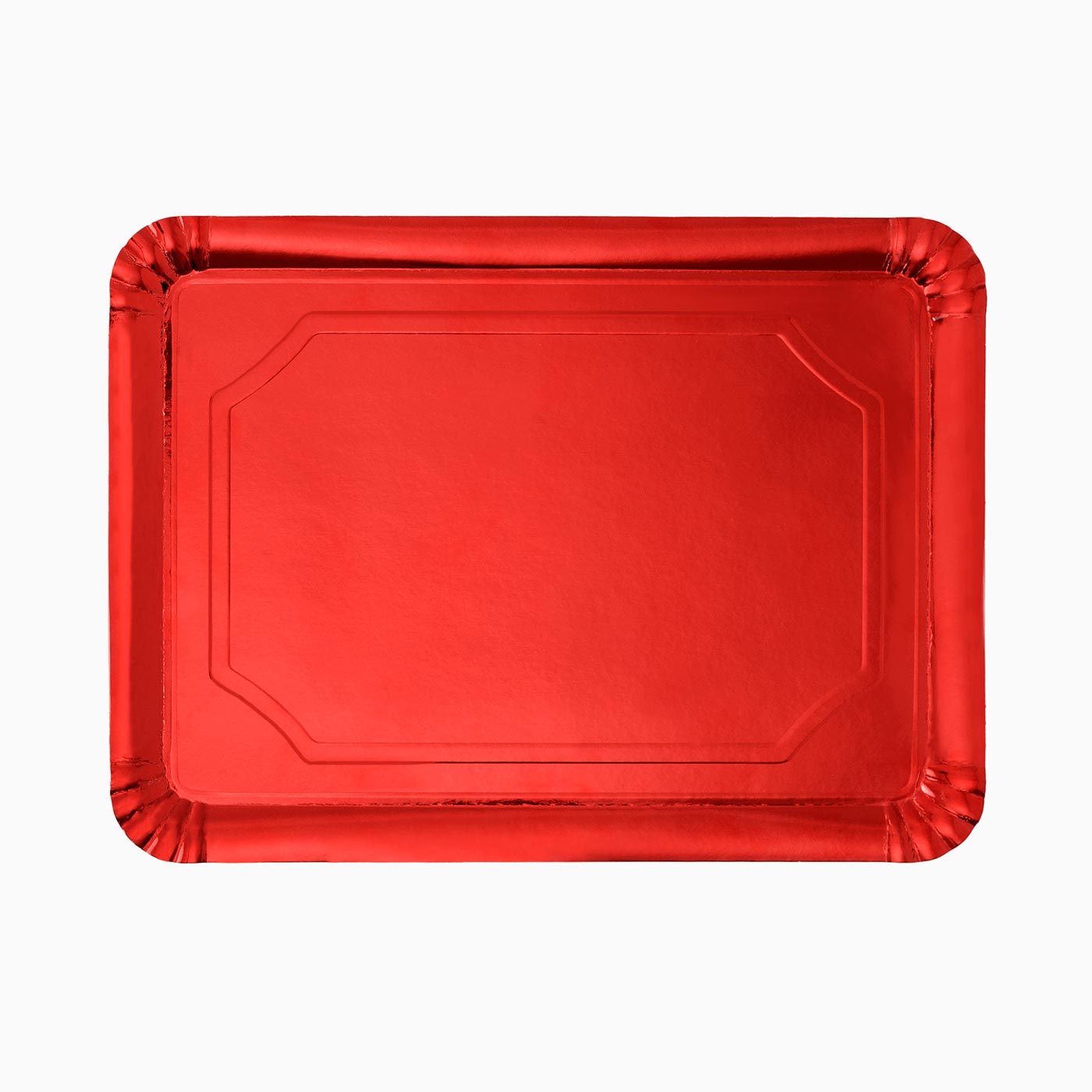 Bandeja Rectangular Cartón Metalizada Rojo 25 x 34 cm 48 uds